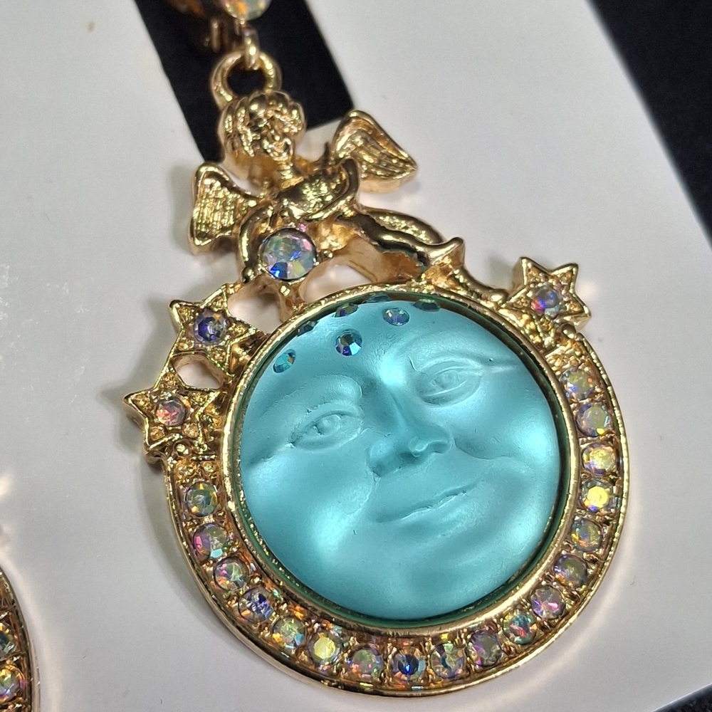 Kirks Folly Angel Moon Face Earrings - Picture 3 of 11